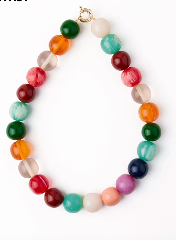 Iris Large Resin Bead Necklace Multi