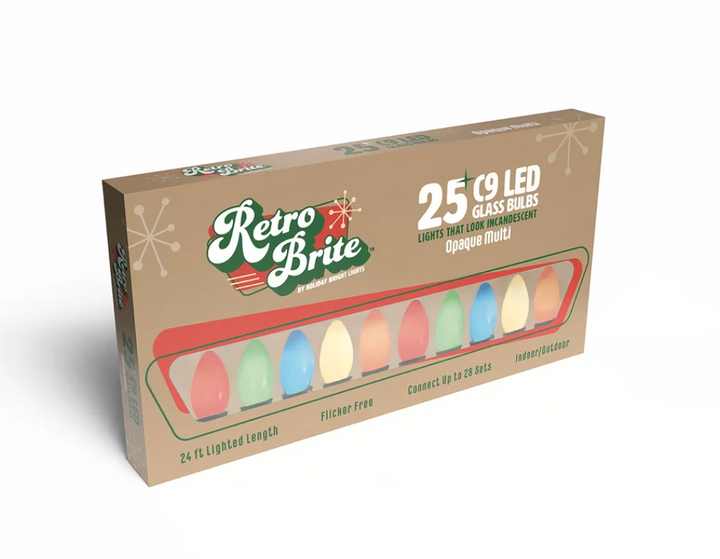 Retro Bright Christmas String Lights - Opaque Multi - Indoor/Outdoor