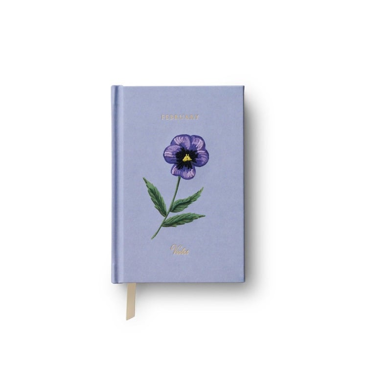 Birth Month Mini Embroidered Journal - February